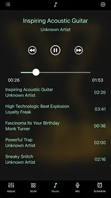 Phone-App 3 song choosing